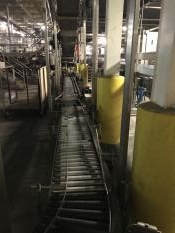 Stainless Steel case conveyor from brewery
